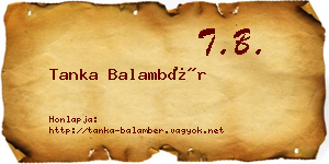 Tanka Balambér névjegykártya